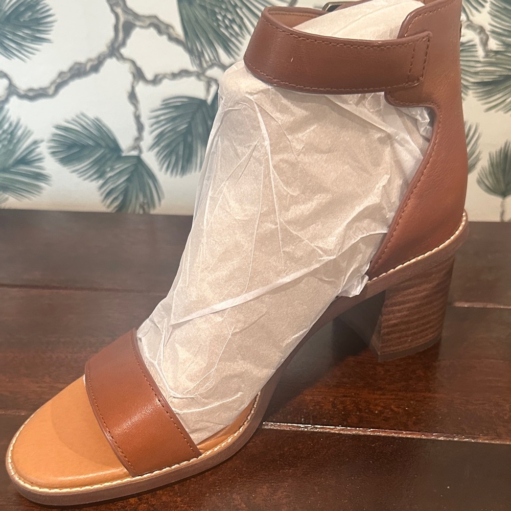 LSA Tan Leather Heeled Sandals